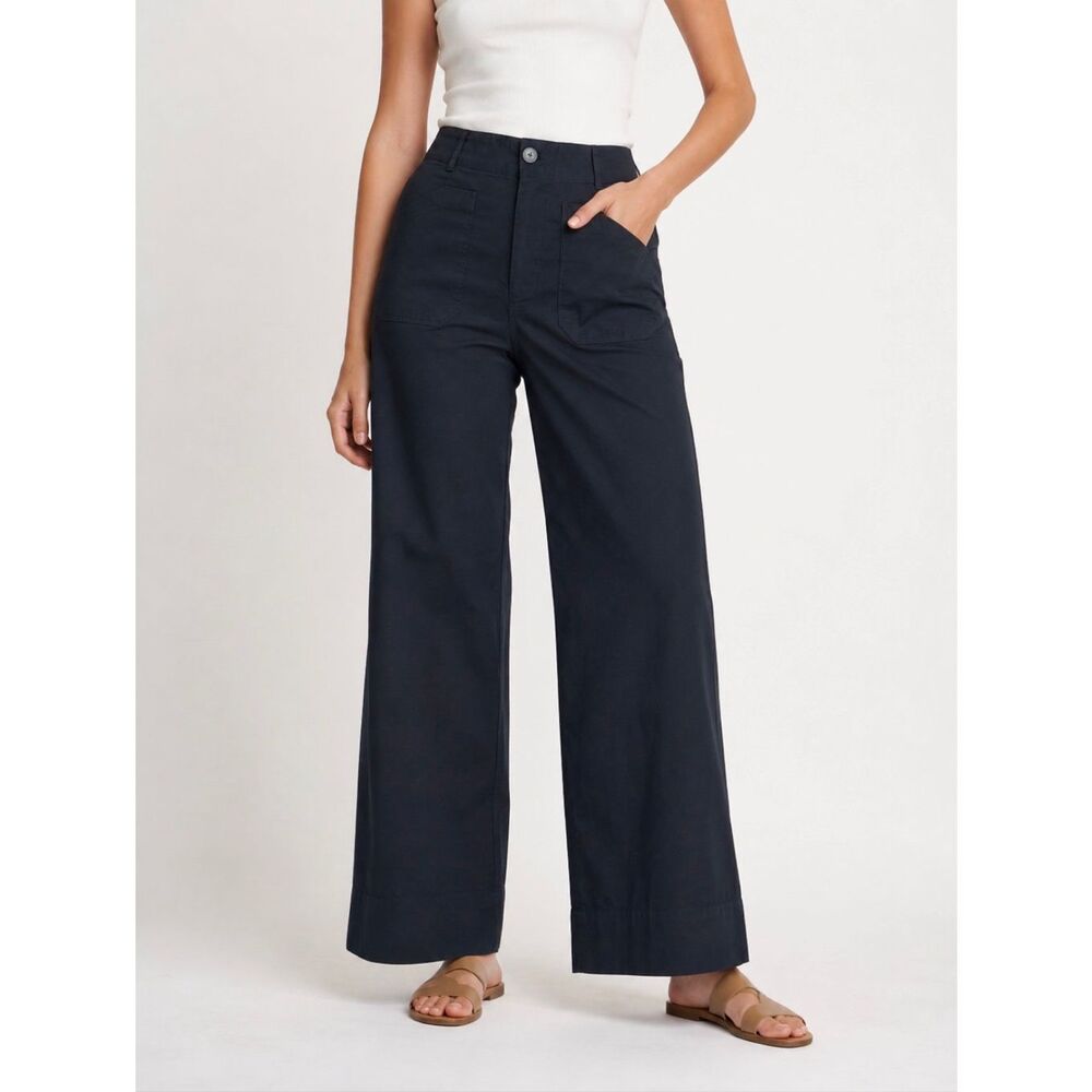Anthropologie Maeve The Colette Wide Leg Pants Black Size 30 Trouser - Picture 1 of 6